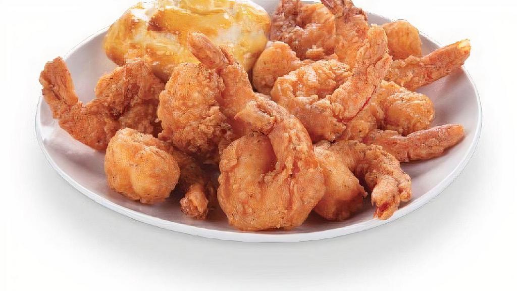 10Pc Krispy Shrimp & Biscuit Meal · Honey butter shrimp marinated in our Perfectly Cajun Seasoning & Marinade, battered with our sweet honey butter breading, and fried until golden brown. Includes a biscuit.