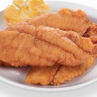 3Pc Cajun Style Fish & Biscuit Meal · Cajun Style Fried Fish with a honey butter biscuit.