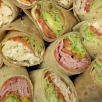 Wrap Tray · Assorted Wraps Tray, Includes Club, Italian, Sparky, Veggie, Chicken Caesar, and Buffalo Chi...