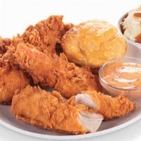 Catering Box Lunch 4Pc Cajun Tenders · Box Lunch includes dipping sauce, small side & biscuit
