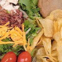 Salad Box Lunch · 10 box minimum. Includes Salad, Chips, Dessert, Dressing packet. BOX LUNCHES ARE NOT CUSTOMI...