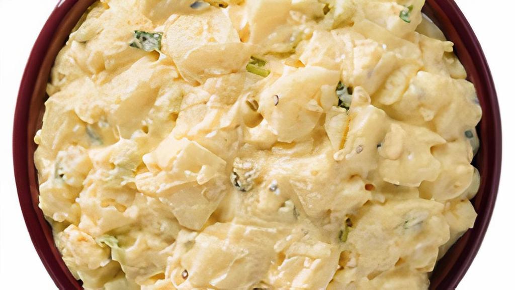 Potato Salad Bowl · Ball-park style mustard, contrasting red bell peppers, and dill pickles give this diced potato salad all-American appeal. Serves 15-20