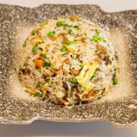 Shàng  Fried Rice · Steamed Rice, Minced Pork, Pressed Veggie, Egg, Veggies.