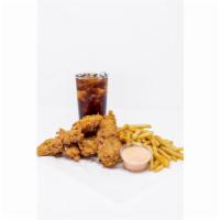 Finger Meal Deal · 4 hand-breaded chicken fingers served with a side of our famous fries and a drink. Comes wit...