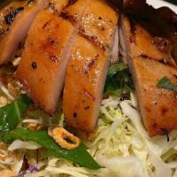 Cabbage Chicken Salad · Vegetarian. Chopped red & green cabbage with sauteed chicken, tossed in tangy lime vinaigret...