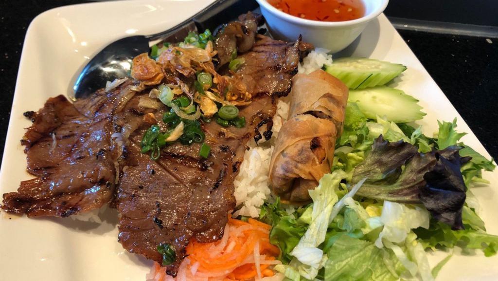 Grilled Beef · Grilled beef infused with lemongrass ginger marinade.