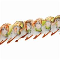 Tiger Roll · Broiled eel and avocado on California roll.