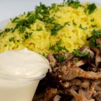 Chicken Shawarma Plate  · Thinly sliced marinated boneless chicken mixed with our special spices - served with salad a...