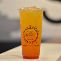 Passion Fruit, Orange And Grapefruit Tea · Green tea shaken with our passion fruit jam, orange and grapefruit puree. Does not come with...