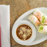 Spring Rolls (2 Pieces) · Fresh Spring Rolls made to order. Comes with Peanut Sauce.