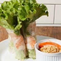 Fresh  Shrimp Spring Rolls (3 Rolls) · Steamed Shrimp wrapped in rice paper with vermicelli, lettuce, mint, cucumber and bean sprou...