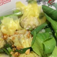 Pork & Shrimp Or Chicken Wonton Soup. · Pork & Shrimp OR Chicken Dumpling in Soup
ADD EGG NOODLES  $2.00
