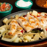 Fajitas · Sautéed Peppers, Onion, Grilled Corn, Potatoes, Flour Tortillas, Pico De Gallo, Mexican Chee...