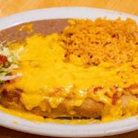 Chile Relleno, Rice, & Beans · 