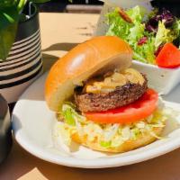 Beyond Burger · Plant-based burger grilled to perfection served on a toasted bun and topped with caramelized...