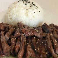 Beef Teriyaki  (Only Until 3Pm) · Marinated beef grilled w/ teriyaki sauce & side of rice