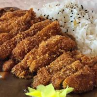 Chicken Katsu Curry · Chicken katsu served w/ side of Japanese style curry and rice