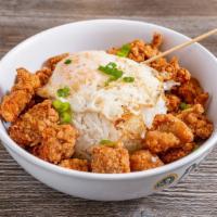 S17 - Popcorn Chicken Bowl · Cơm Gà Popcorn, Trứng Chiên - rice, popcorn chicken, pickled vegetables & fried egg