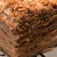 Napoleon Cake · Home-Made cake with crunchy layers & light butter caramel cream