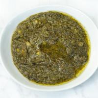 Saag Spinach Lamb · Saag Spinach + Ground Lamb, Peas & Potatoes. Rice, Cauli Rice, Kulcha Naan or Paratha are no...