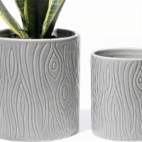 Gray Wood Pattern · Decorated with smooth lines make it a wood grain look, these ceramic plant pots come with a ...