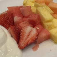 Fruit Platter · A mix of fruits with honey yogurt.