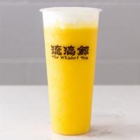 Milk Foam Mango Tea · Large.