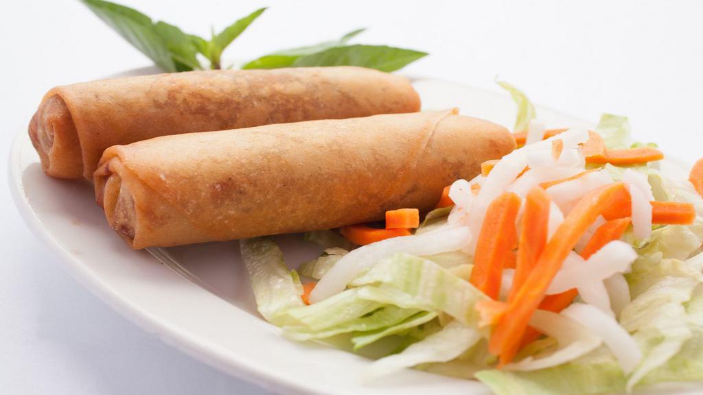Fried Egg Rolls (4) / Cha Gio · Crispy, filled Vietnamese egg rolls filled with ground pork and vegetables served with house special garlic fish sauce.