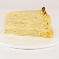 Slice Pistachio Mille Crêpes (1 Slice) · Made from the finest California pistachios, our Pistachio Mille Crêpes is composed from laye...