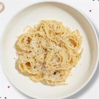 Casually Cacio E Pepe · (Vegetarian) Fresh spaghetti cooked in a Parmigiano-Reggiano based sauce made with salt and ...