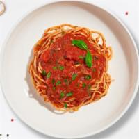 Make It Marinara (Spaghetti) · Fresh basil leaves, garlic, and grated parmesan cooked with spaghetti.