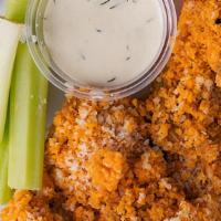 Buffalo Chik'N · UB Buffalo wings, served with ranch, carrot and celery sticks.