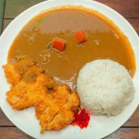 Pork Katsu Curry · Japanese style curry and deep-fried pork loin served over rice.