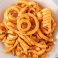Curly Fries · Regular size is enough for 2, basket size for 3 or more. 
Greekstyle option will add our fam...