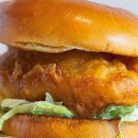 Cod Almighty · Cod fillet hand-dipped in our own Wisconsin beer batter, fried until golden brown, topped wi...