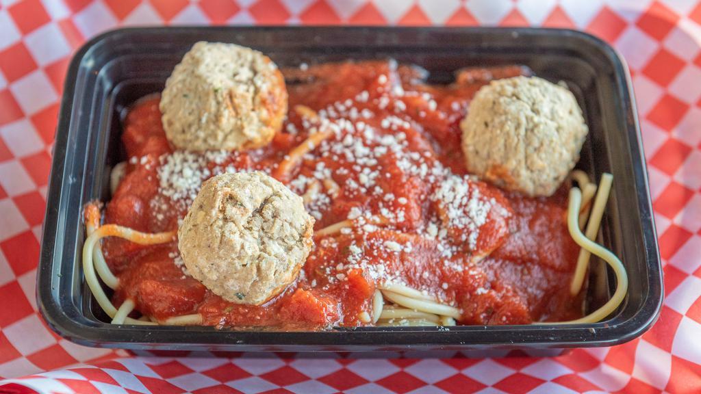 Spaghetti Meatball · Pasta with a tomato based red sauce.