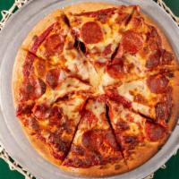 Pepperoni · Red sauce, and loaded with extra pepperoni.