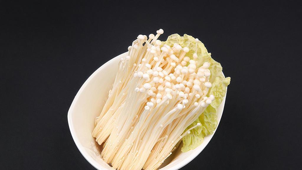 Enoki Mushroom via Haidilao Hot Pot Seattle