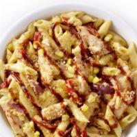 Bbq Chicken Mac & Cheese (Regular) · Alfredo Sauce, Cheddar Cheese, Parmesan, Chicken, Red  Onions, Corn and Red Peppers. Baked w...