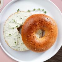 Creamy Cheese Goodness Bagel · Freshly baked bagel with Plain Cream Cheese