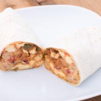 Breakfast Wrap · Scrambled eggs, house-made hash browns, bell peppers, onions, cheese, house-made pico de gal...