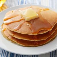 Classic Pancakes · Classic house made pancakes served with a side of maple syrup.