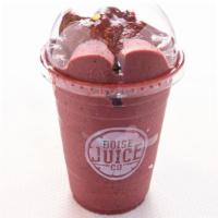 Chocolate Almond Berry Smoothie · Strawberry, blackberry, banana, blueberry, almond butter, raw cacao, and chocolate almond mi...
