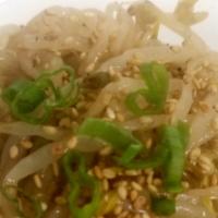 Bean Sprout · 16 oz  Boiled beansprout with sesame seed oil, salt, pepper, garlic powder.