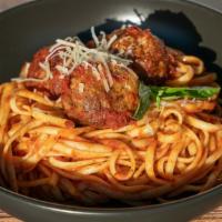 Meatballs & Pasta · Beef and Italian sausage blended and served with our marinara sauce over pasta.