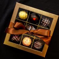 Large Truffle Chocolate Box With Brown Bow · This Truffle Box is the perfect gift! This box includes an assortment of 9 delectable big tr...