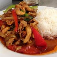Cashew Nut Stir-Fry · Stir-fry with mild roasted Thai chili or garlic sauce, cashew nuts, bell peppers, celery and...