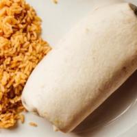 Kids Bean And Cheese Burrito (Online) · Refried beans and cheese, wrapped in a flour tortilla, served with a side of red rice.