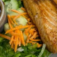 Honey Salmon · Salmon steak butter-seared to your order