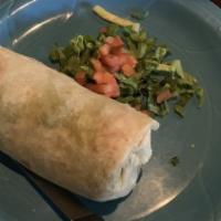 Burrito-Al Pastor · Smokey grilled pork with pineapple,  guacamole, and salsa fresca wrapped in a flour tortilla...